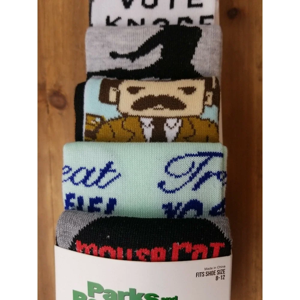 Parks & Recreation Vote for Knope Men's Crew Socks 6 Pair Shoe Size 8-12 NEW